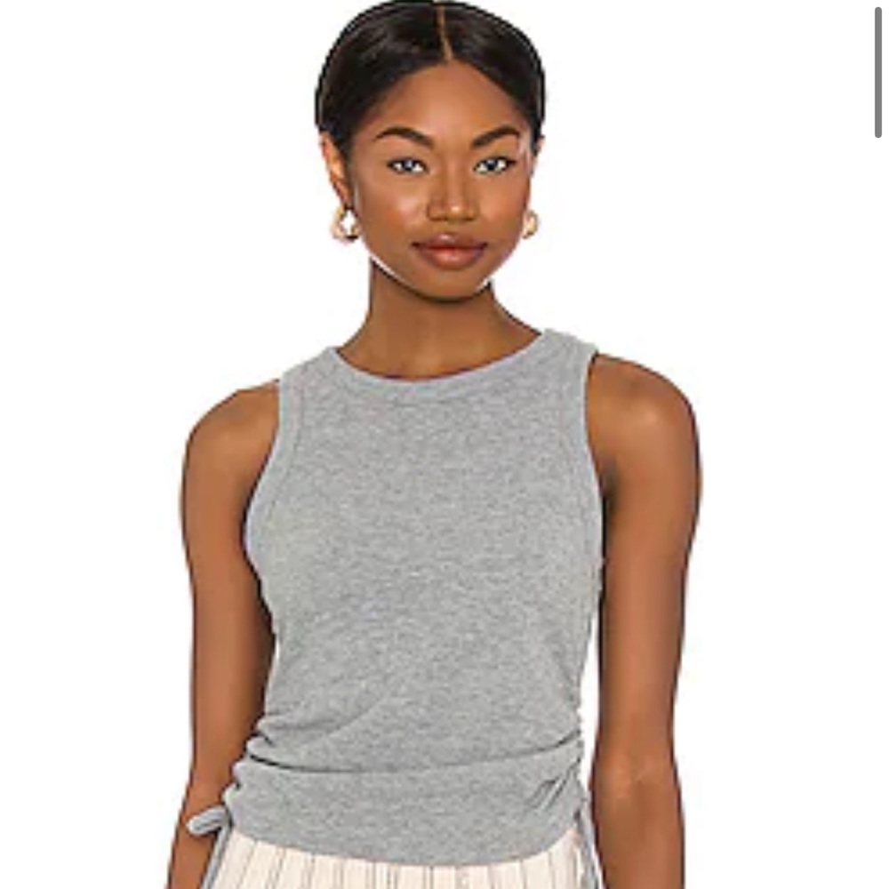 1. State size small, grey tank top.